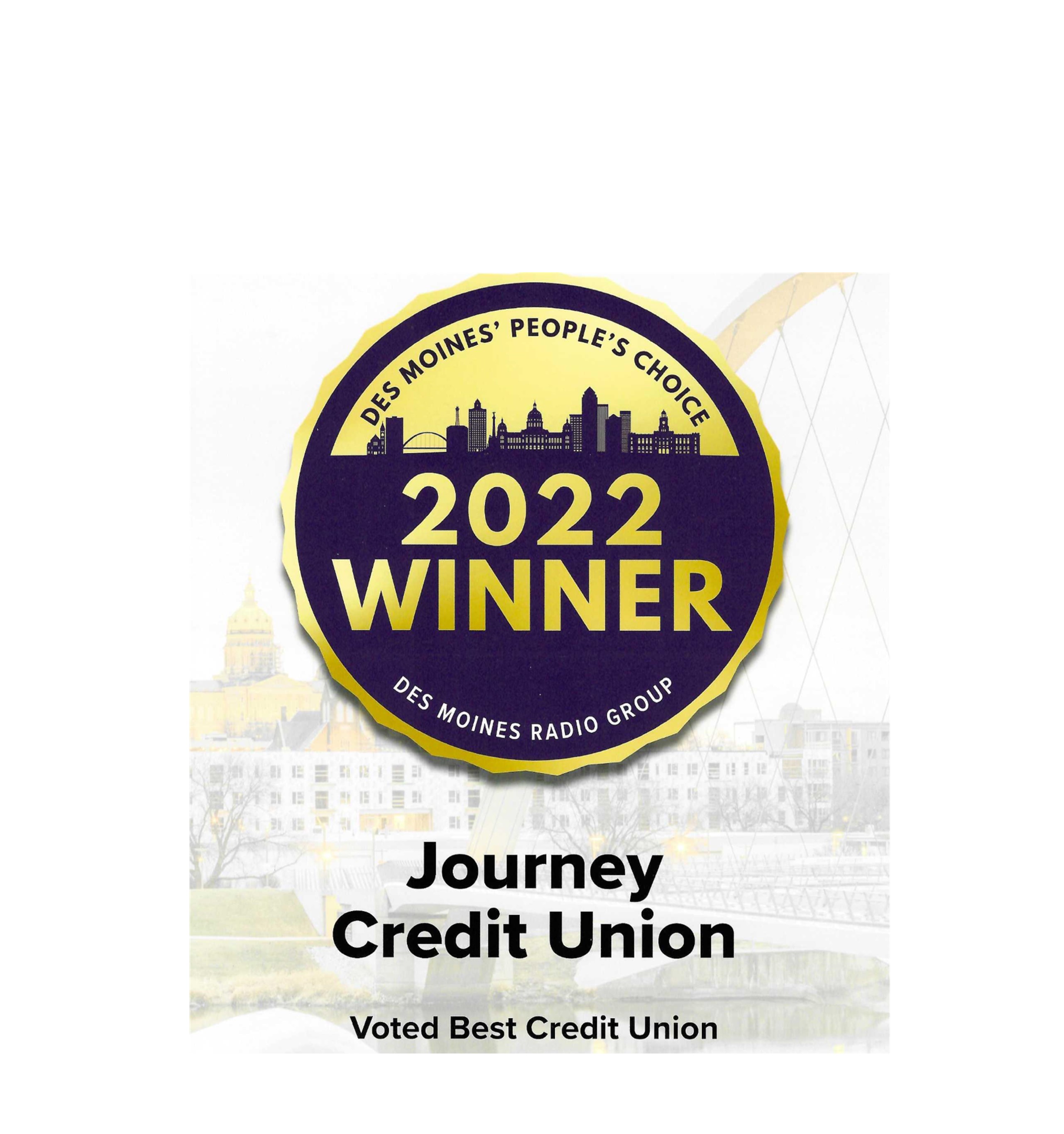 Journey Credit Union voted best credit union in des moines in 2022
