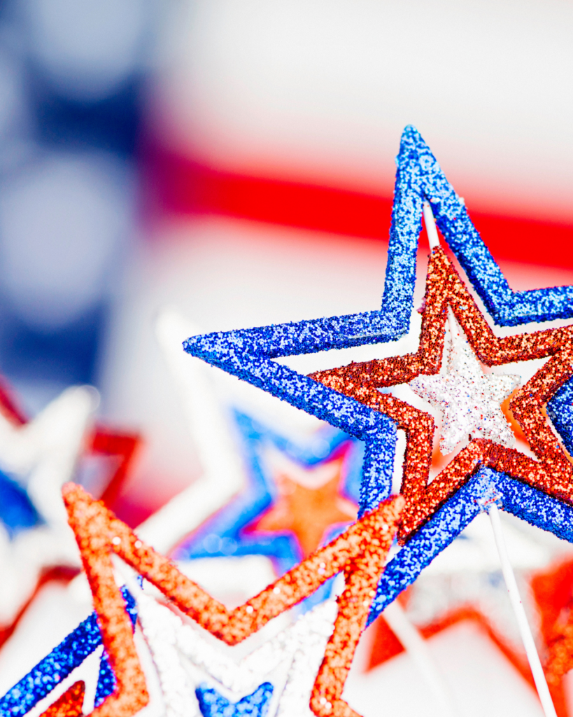 Sparkly 4th of July stars