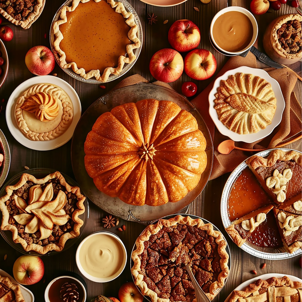 Thanksgiving food on table